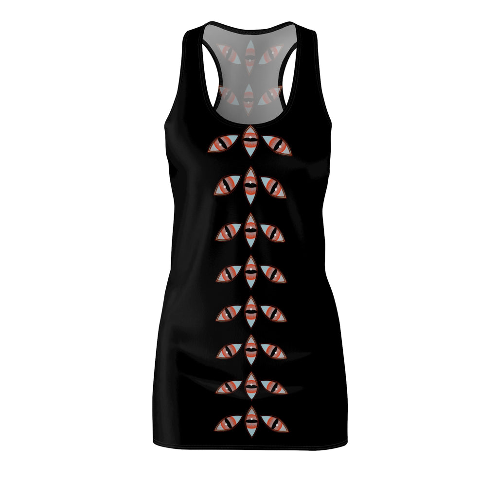 Racerback Dress with Gothic Cat Eye Stripe – Spooky Night Aesthetic #f2356124