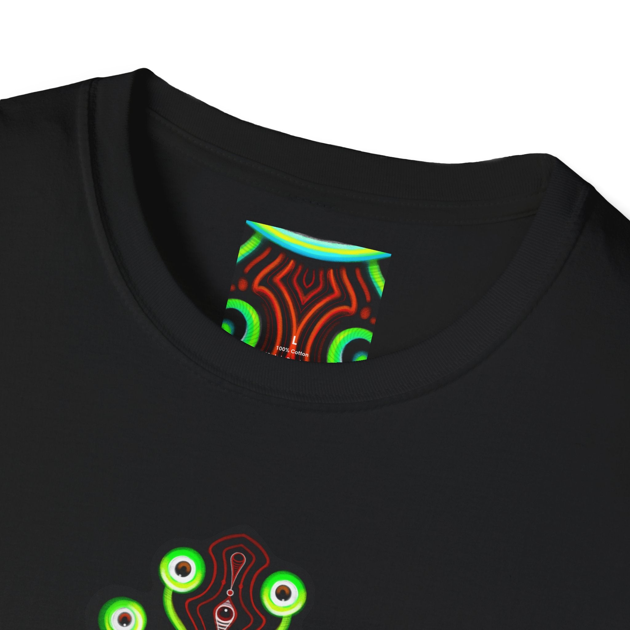 Mystic Eye Graphic T-Shirt — Psychedelic Neon Symbol Tee #h737383929
