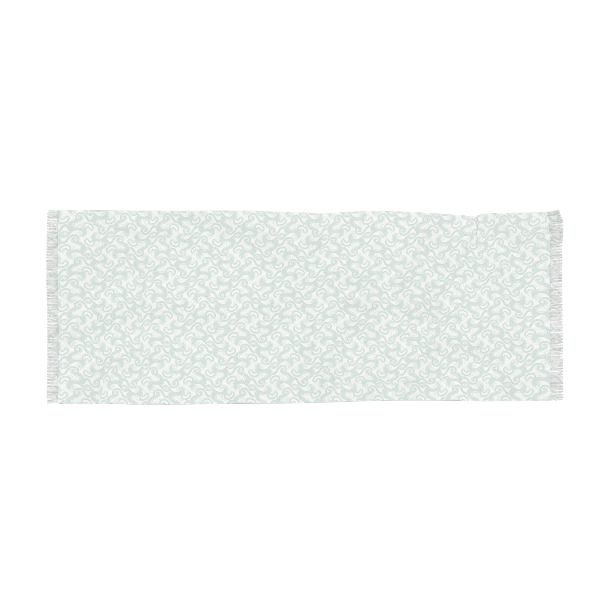 Lightweight Mint Floral Scarf – Soft Botanical Print Spring/Summer Wrap #l874257