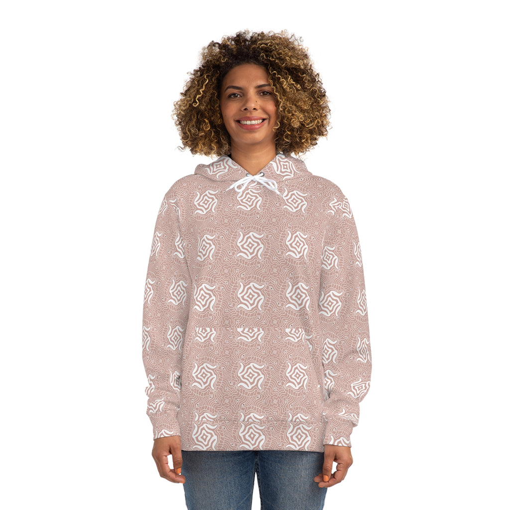 Rose Pattern Hoodie — All-Over Print Floral Fashion Pullover #h087569