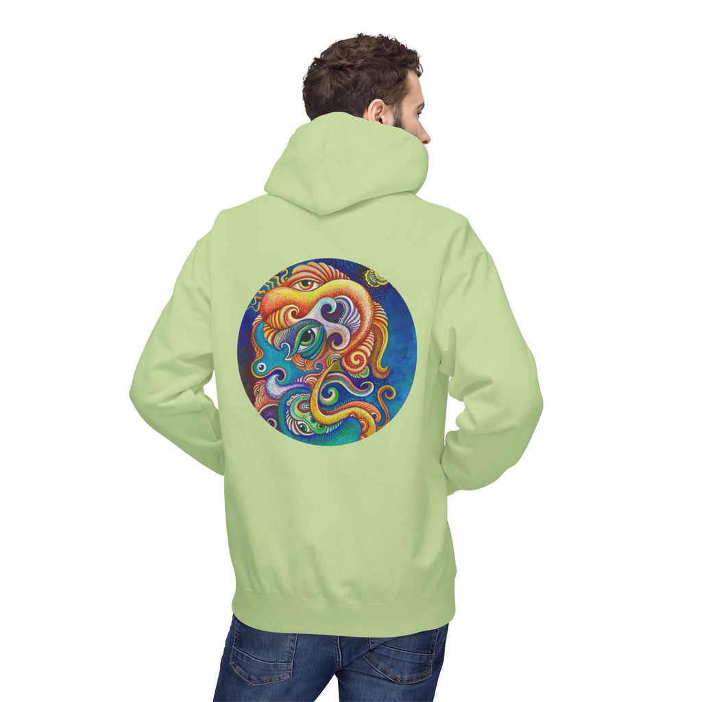Abstract Psychedelic Face Hoodie | Colorful Surreal Keyhole Art