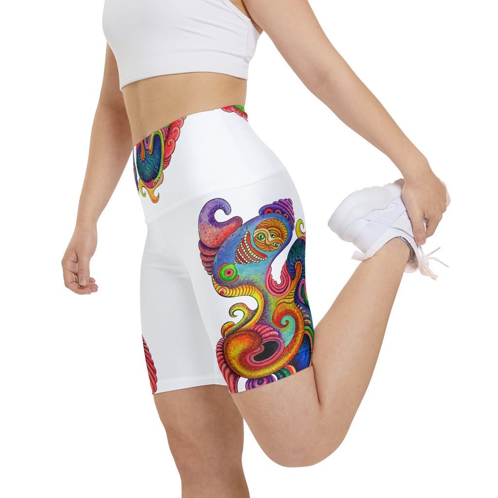 Psychedelic Paisley Women's Workout Shorts — Vibrant All-Over Print. #d87544670