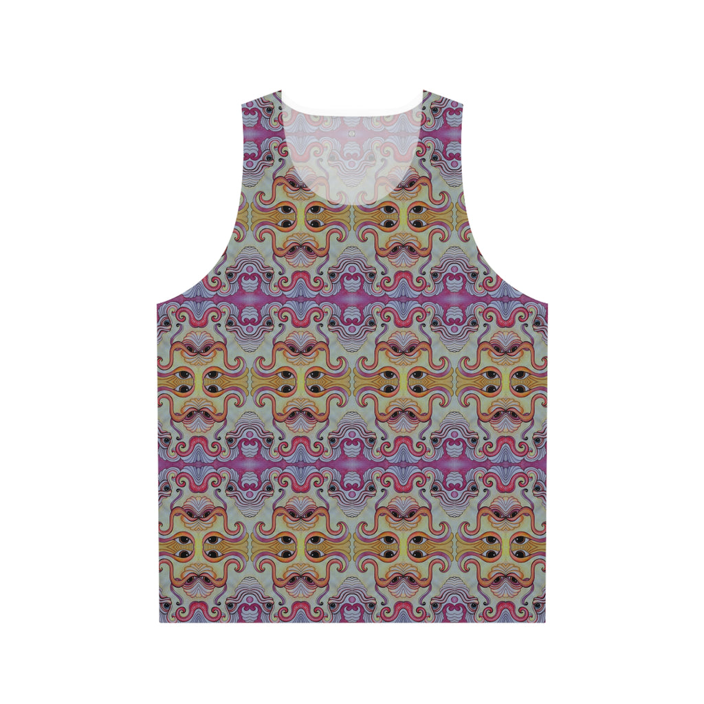 Psychedelic Mosaic Tank Top — Retro Rainbow Abstract Pattern #g97443