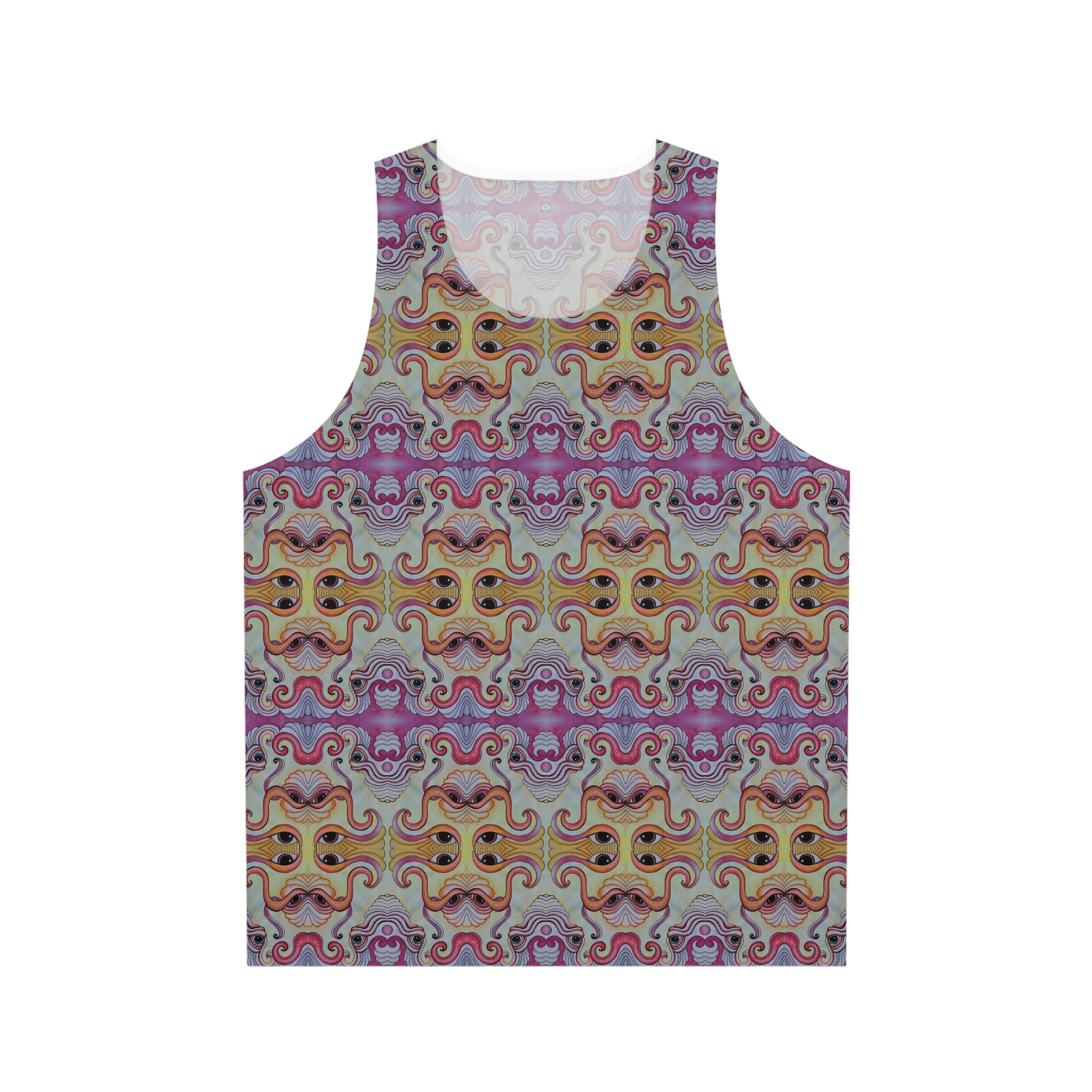 Psychedelic Mosaic Tank Top — Retro Rainbow Abstract Pattern #g97443
