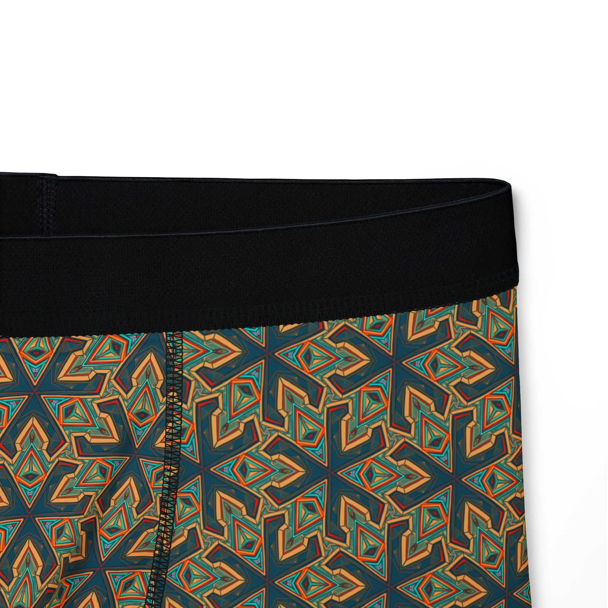 Geometric Olive Pattern Men's Boxer Briefs — All-Over Print Comfort