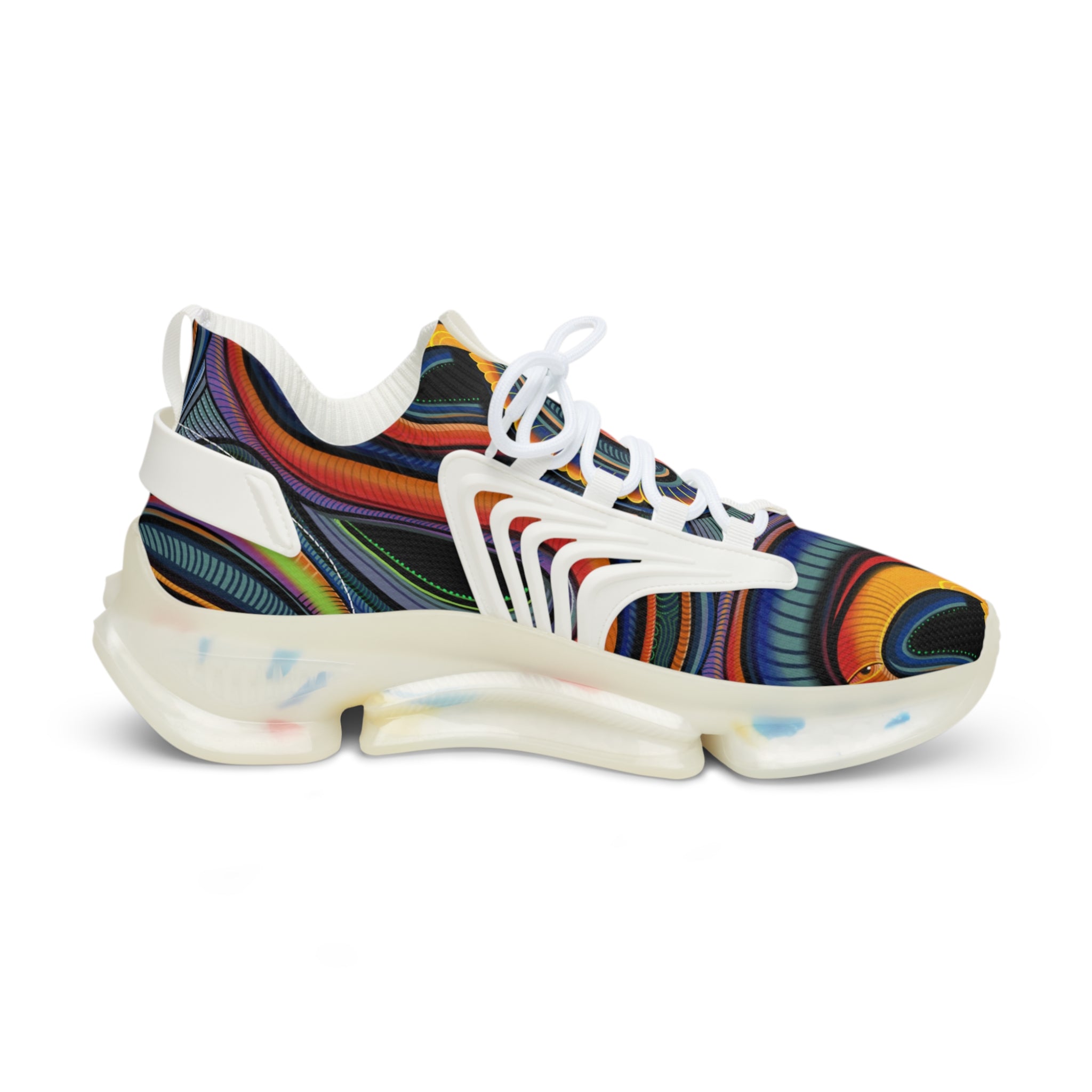 Men's Mesh Sneakers — Retro Psychedelic Swirl Athletic Shoes #lh963278