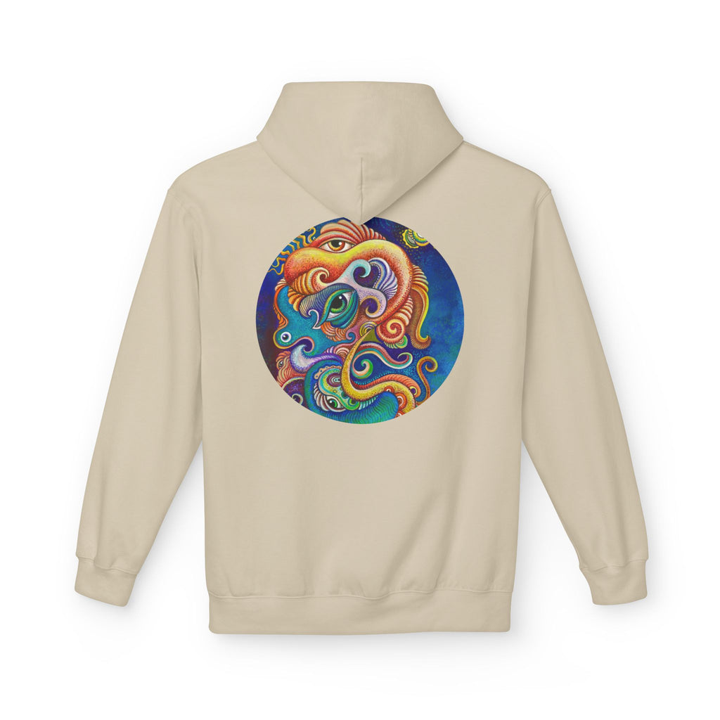 Abstract Psychedelic Face Hoodie | Colorful Surreal Keyhole Art