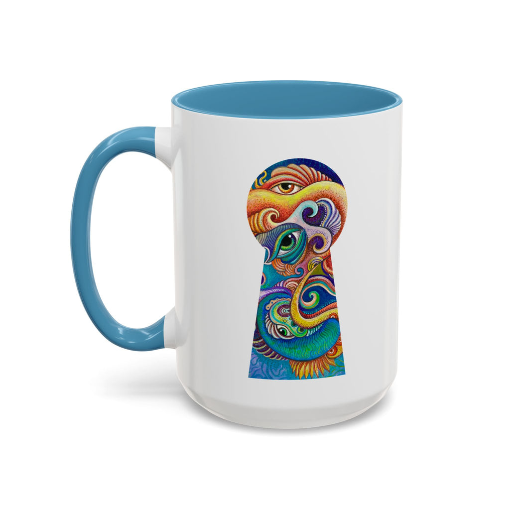 Colorful Abstract Fish Circle Mug | Accent Coffee Mug