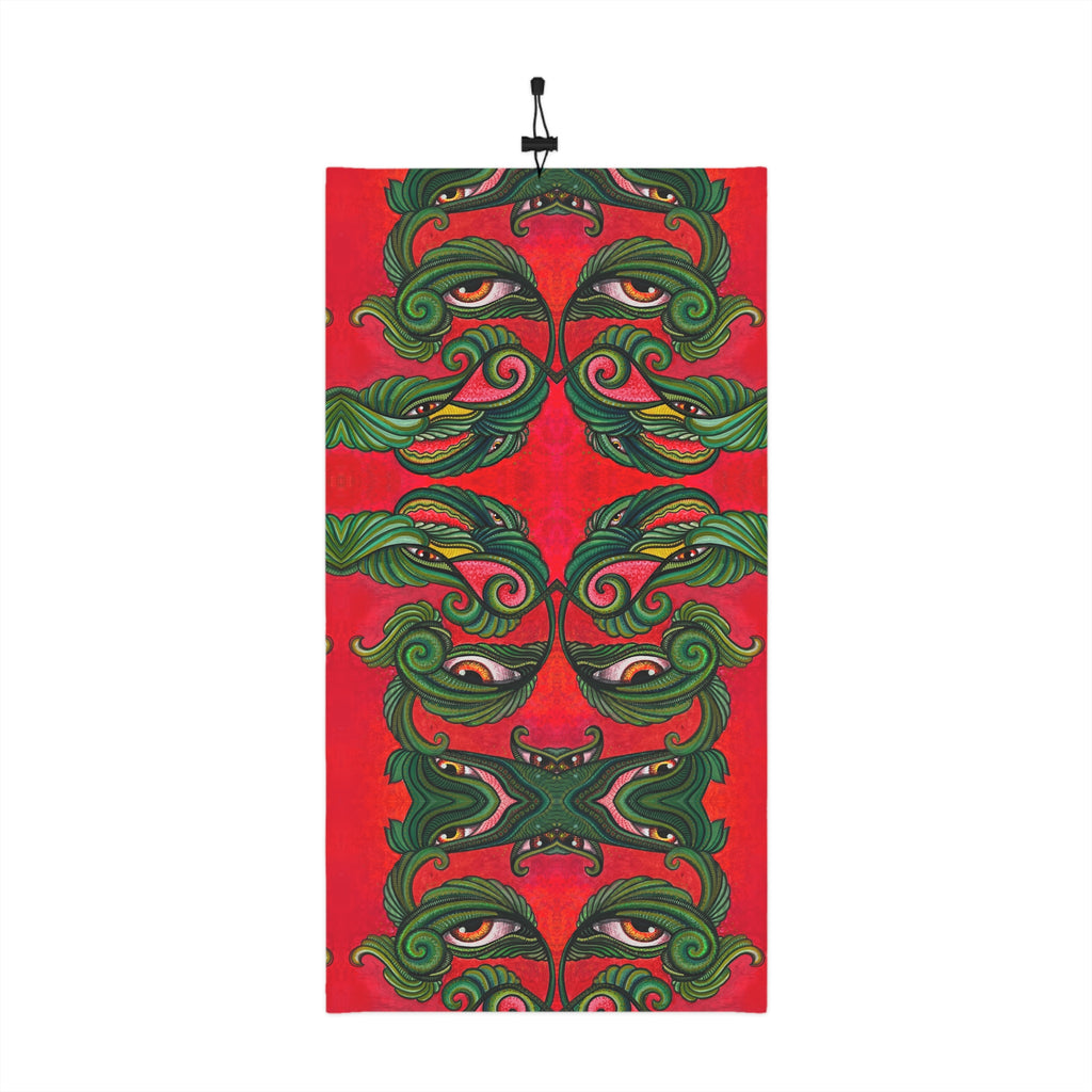 Winter Neck Gaiter — Festive Red Green Kaleidoscope Face Mask #as249761
