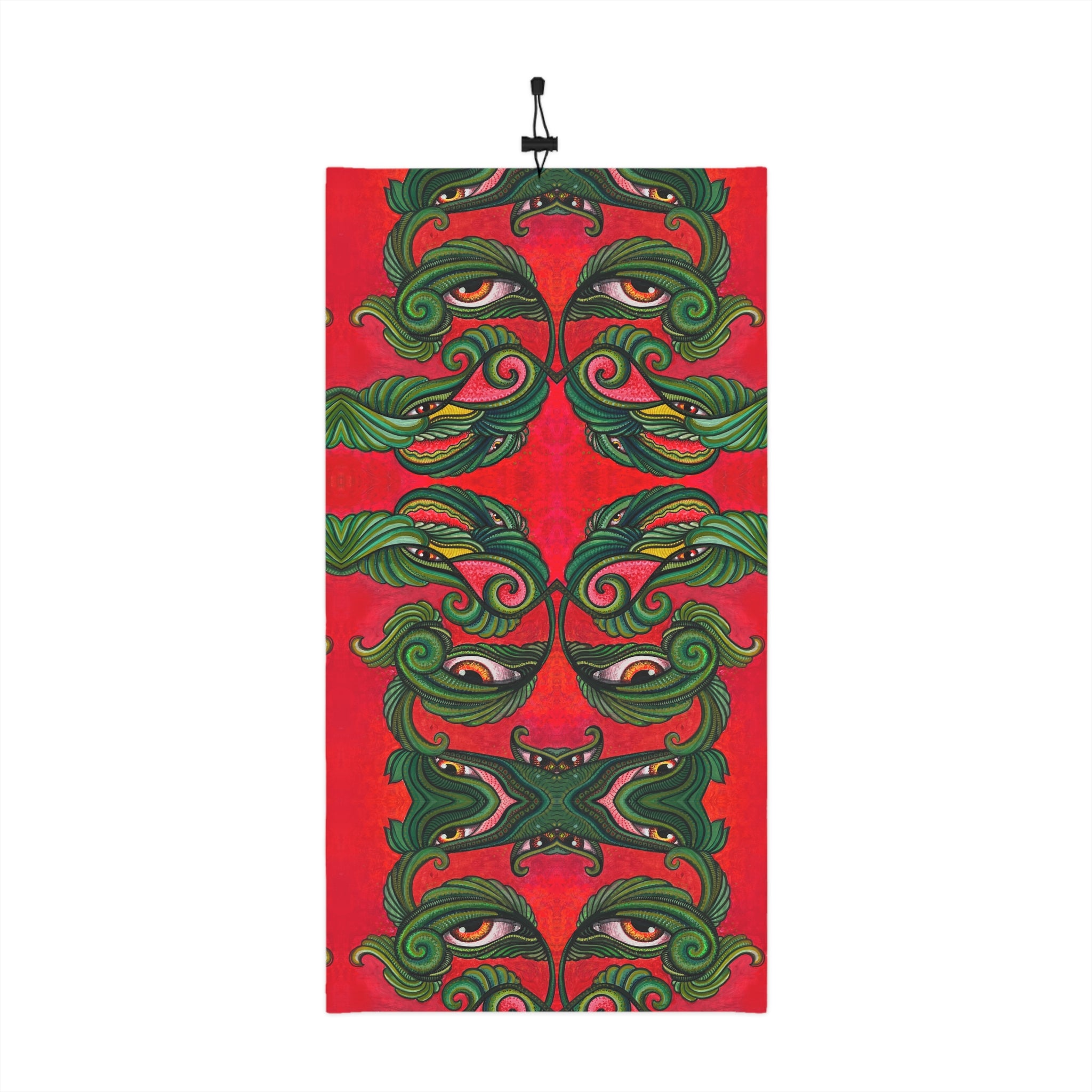 Winter Neck Gaiter — Festive Red Green Kaleidoscope Face Mask #as249761
