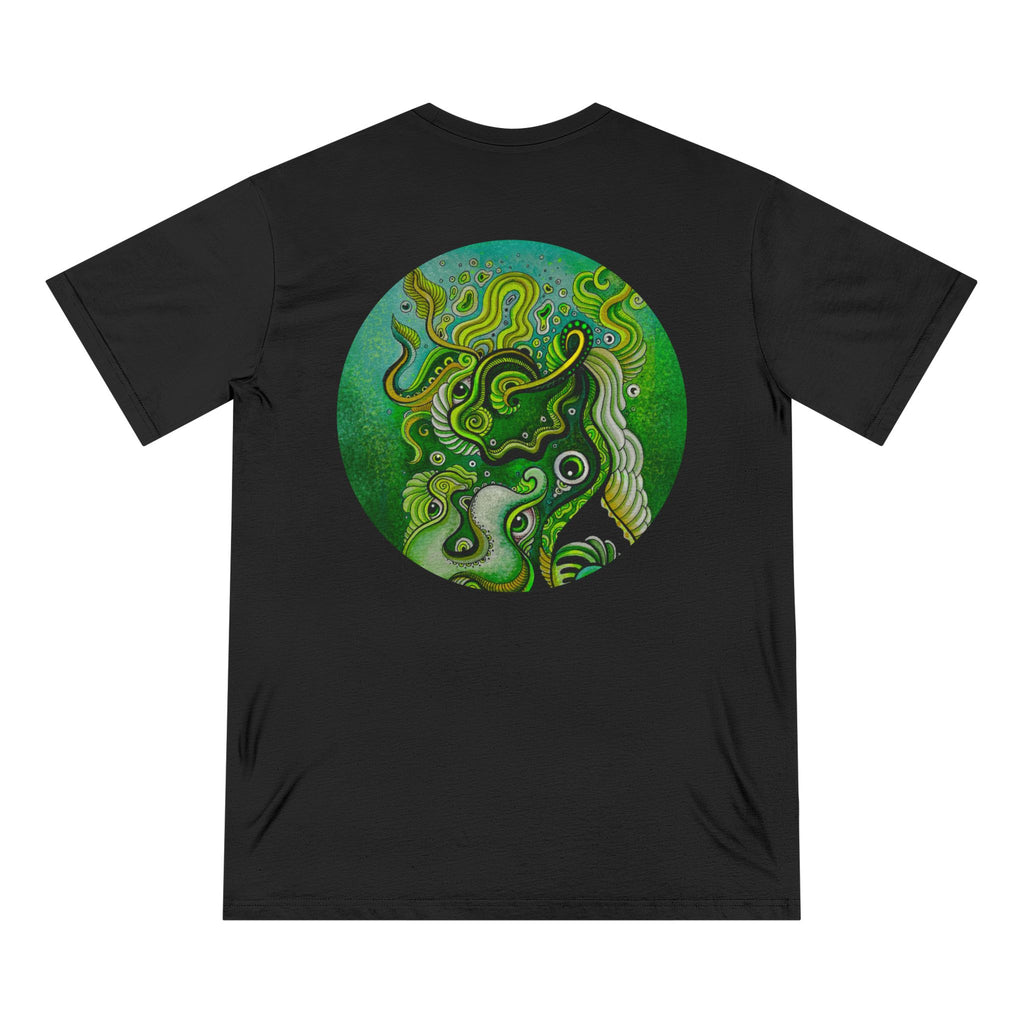 Keyhole Psychedelic T-Shirt — Green Abstract Art Tee #tsg219