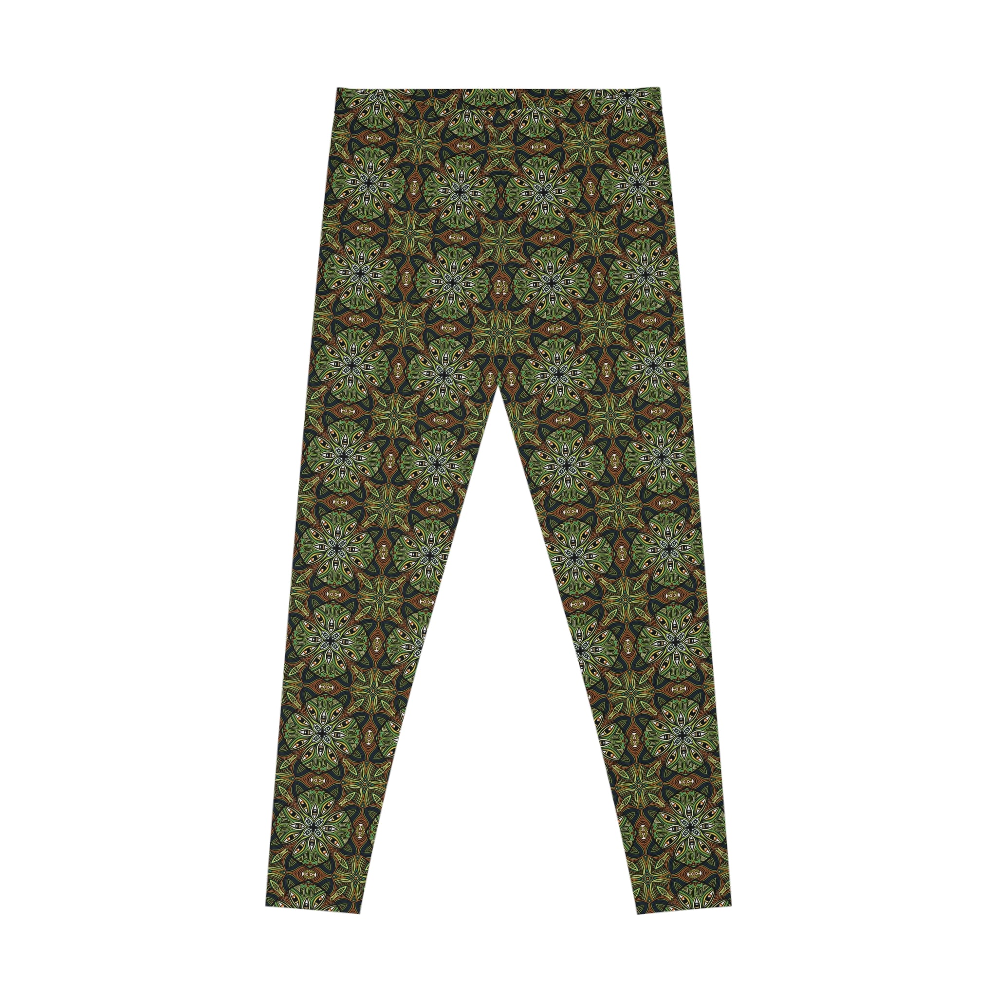 Boho Green Kaleidoscope Leggings – All-Over Print Stretch Yoga Leggings #jfv8759