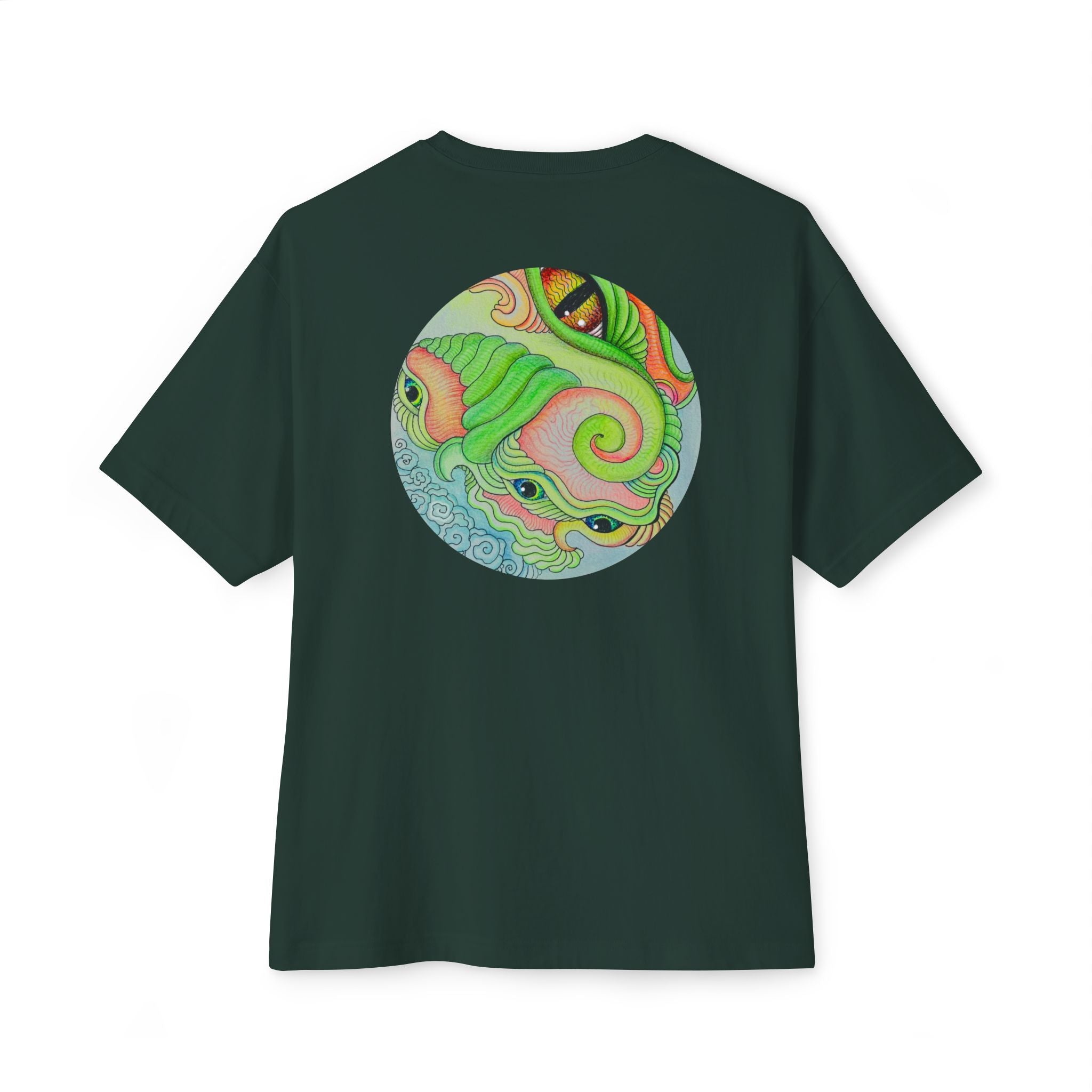 Psychedelic Triangle & Circle Graphic Tee — Retro Swirl Art T-Shirt #gr9523