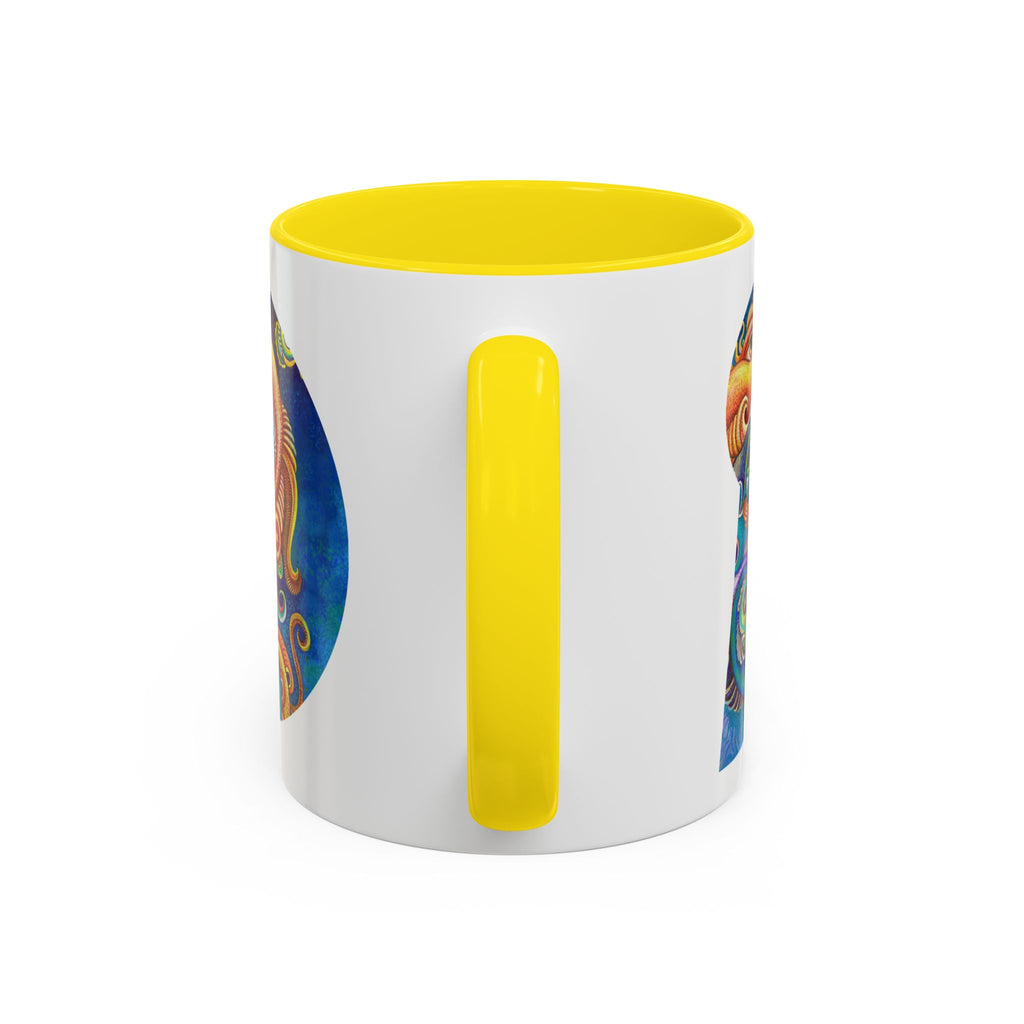 Colorful Abstract Fish Circle Mug | Accent Coffee Mug