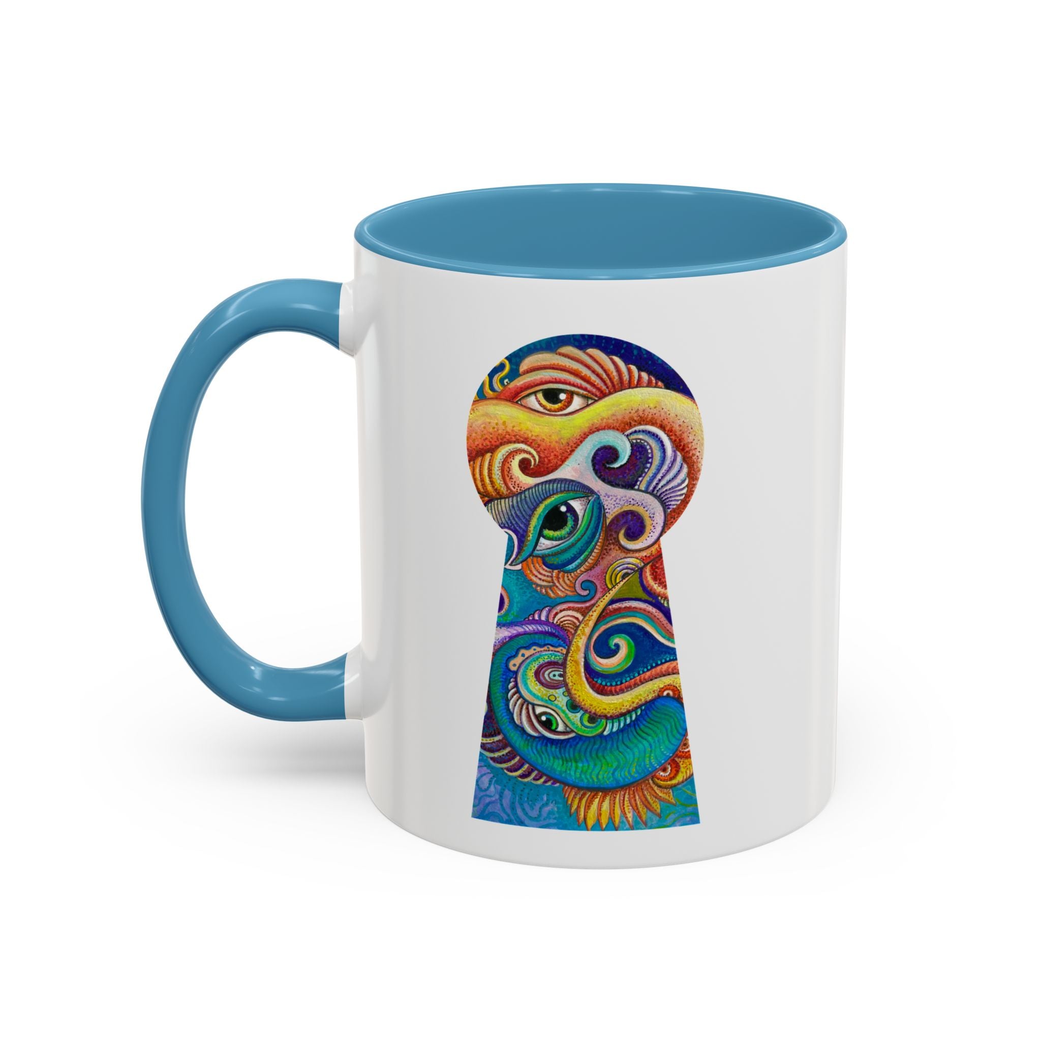 Colorful Abstract Fish Circle Mug | Accent Coffee Mug