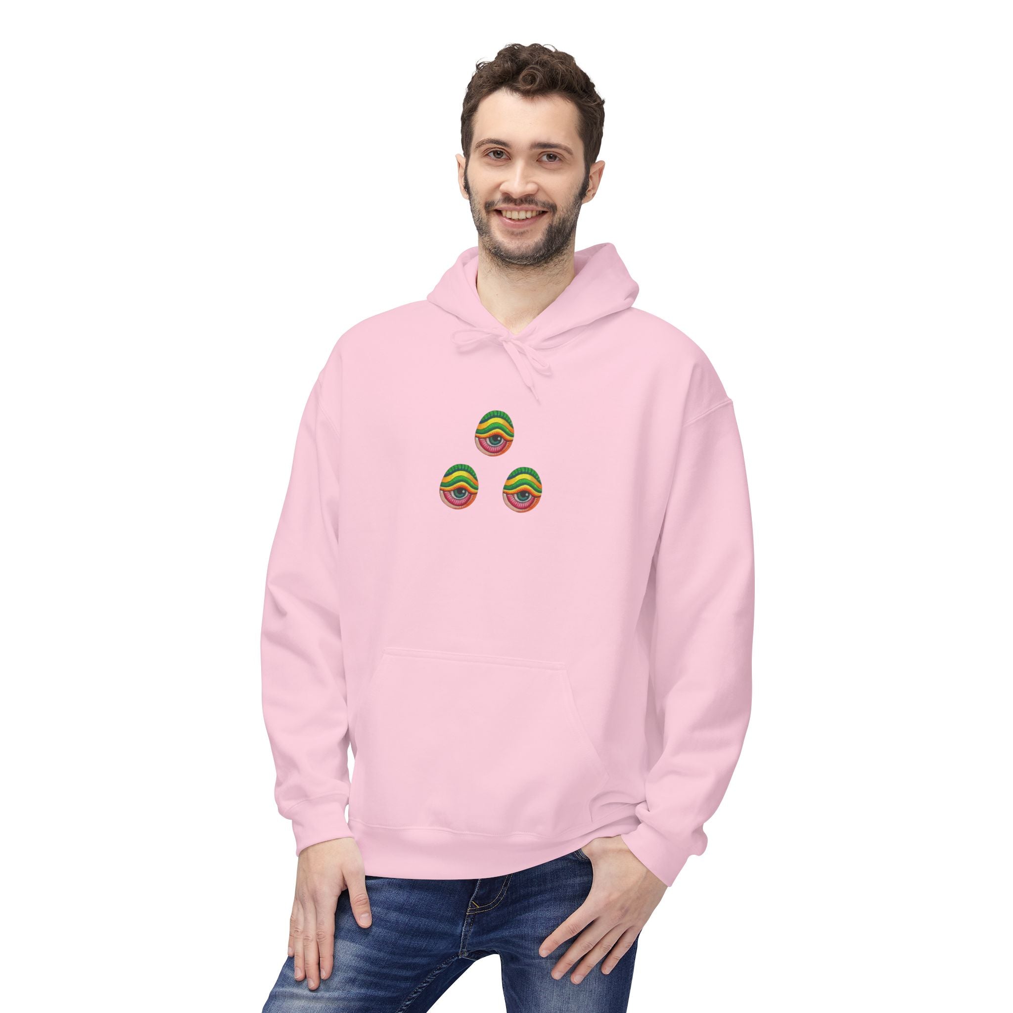 Psychedelic Swirl Hoodie — Colorful Abstract Apple Graphic #j64298