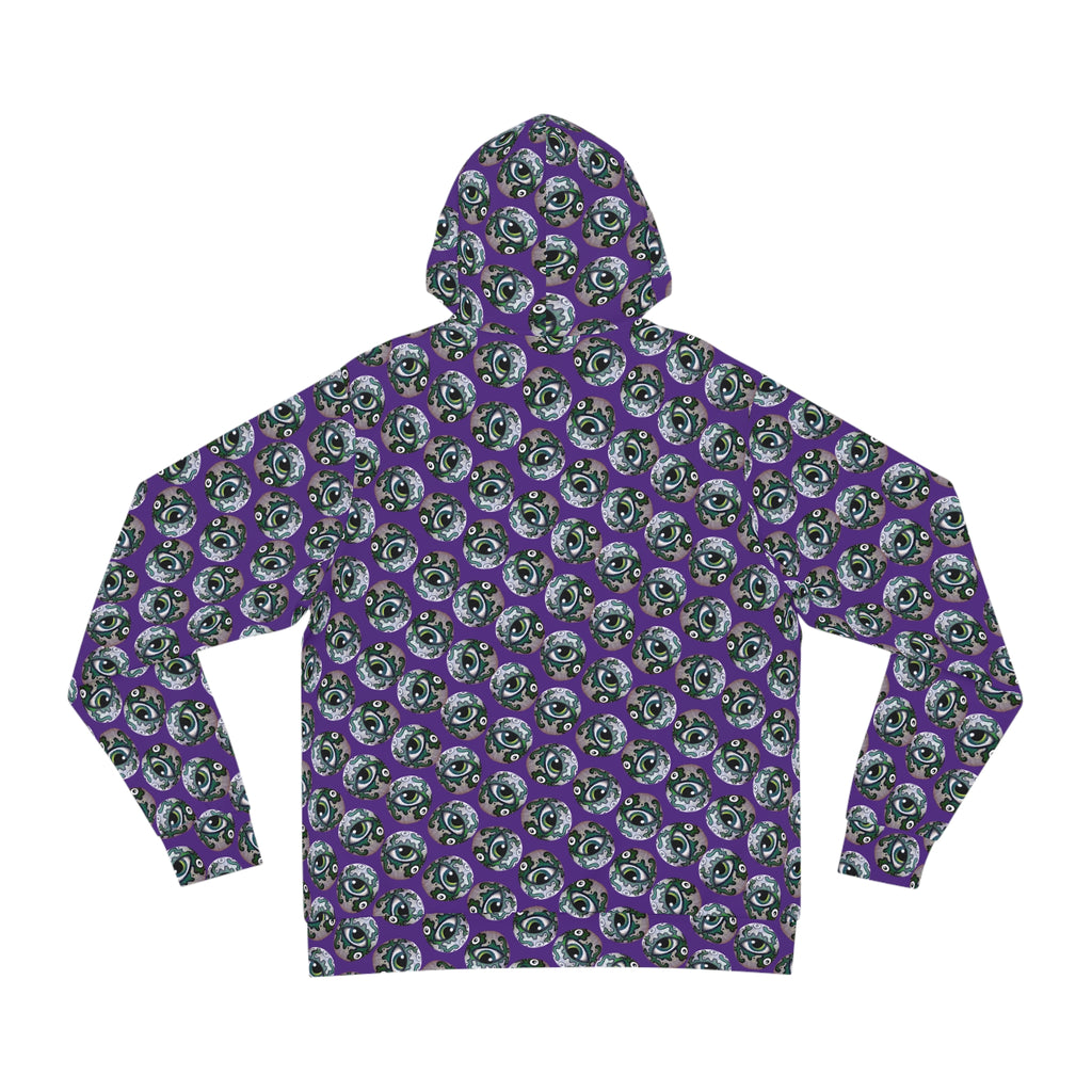 Skull Pattern Hoodie — Purple All-Over Print Gothic Streetwear #h976478