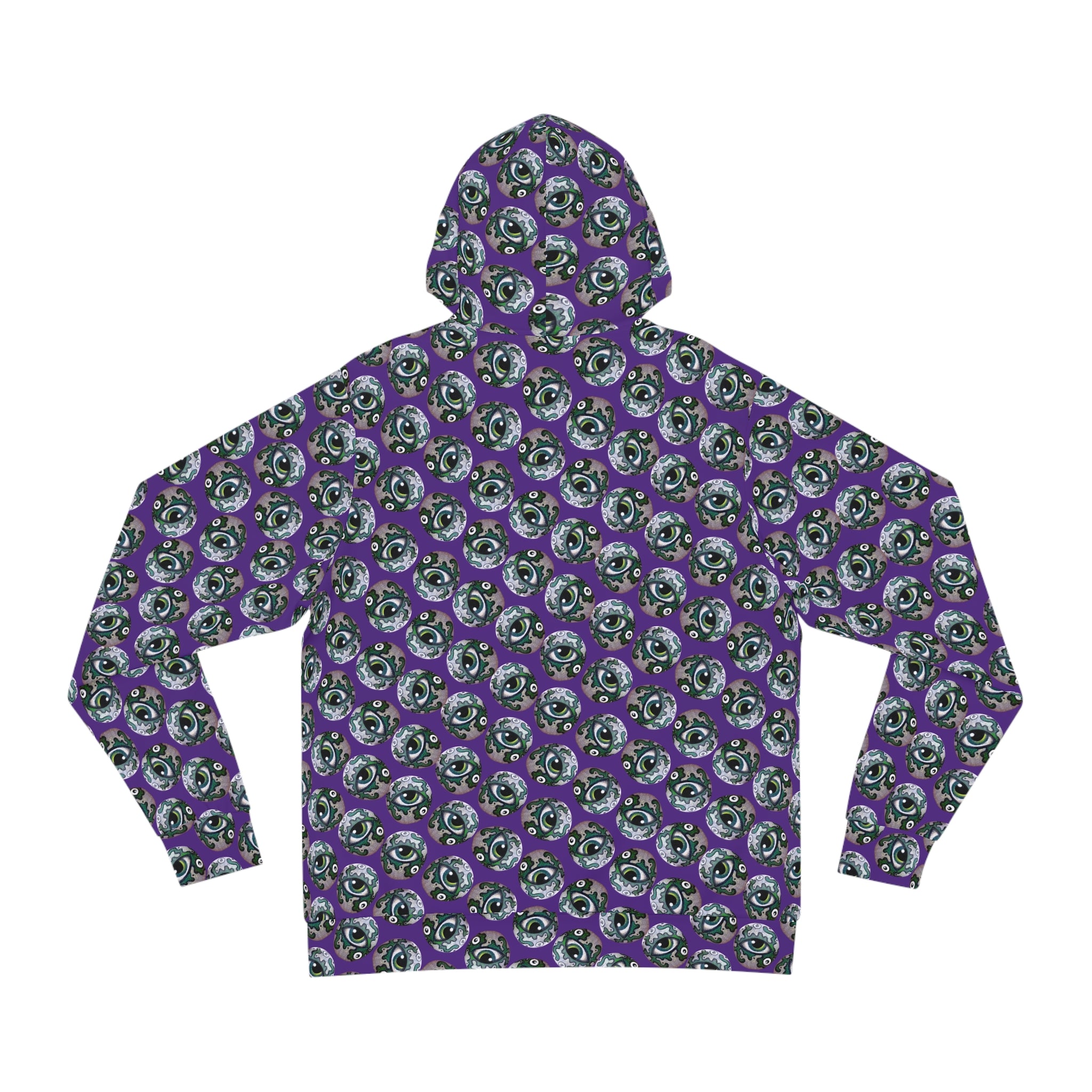 Skull Pattern Hoodie — Purple All-Over Print Gothic Streetwear #h976478