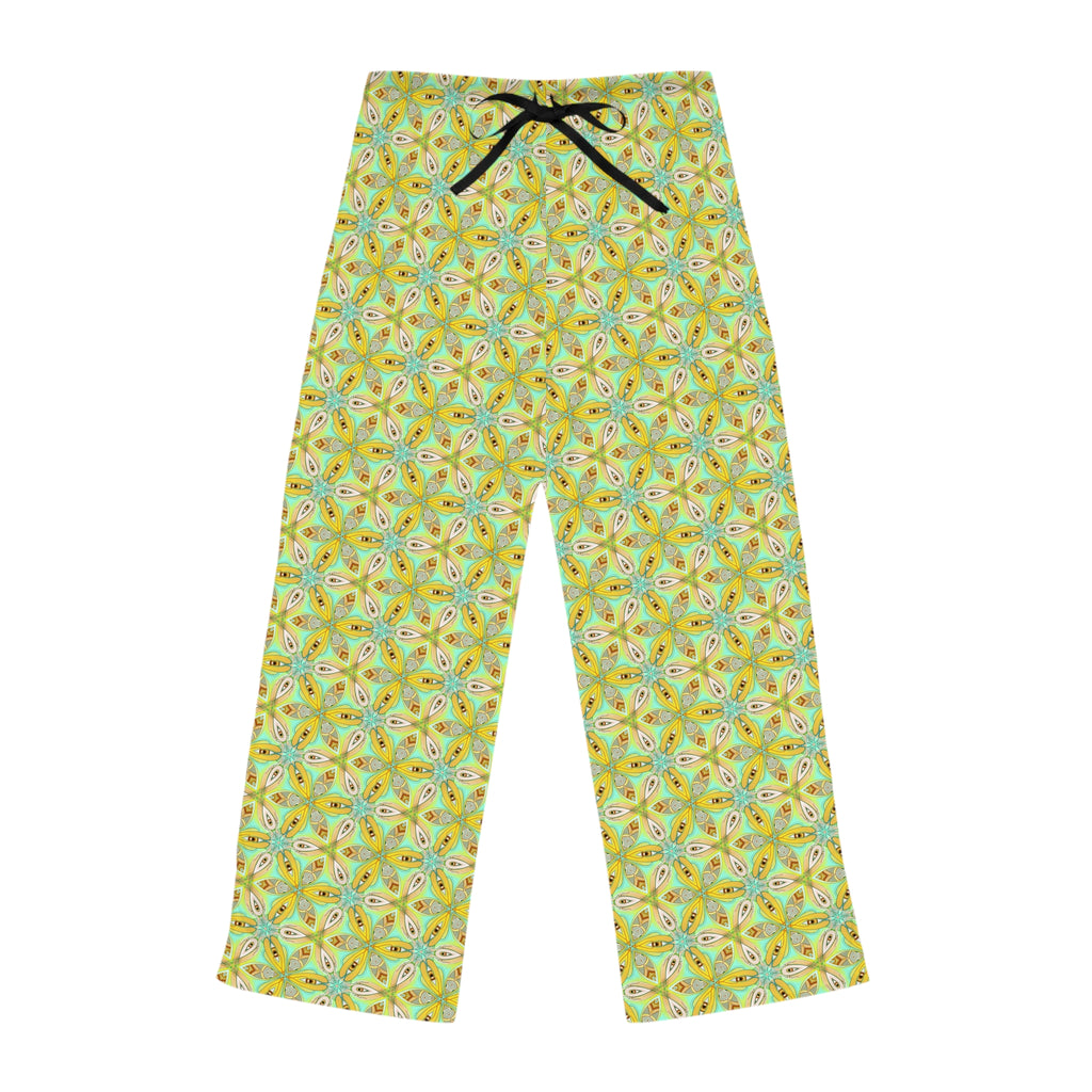Floral Retro Tile Women's Pajama Pants – Soft All-Over Print Lounge Trousers #pp1