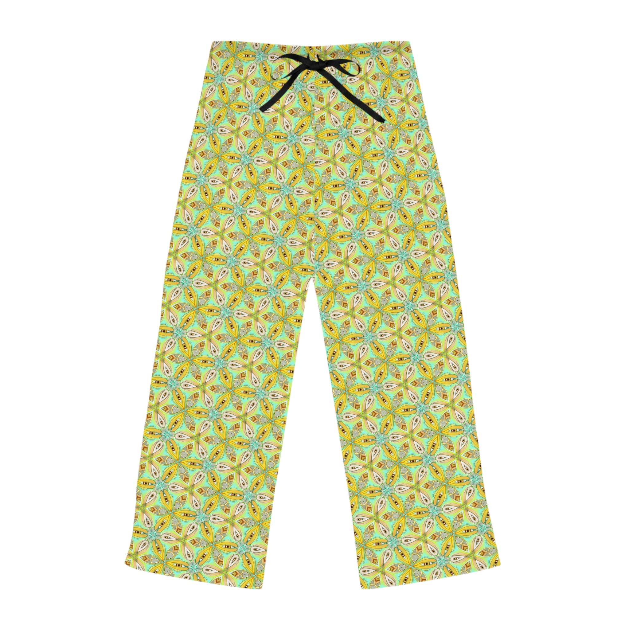 Floral Retro Tile Women's Pajama Pants – Soft All-Over Print Lounge Trousers #pp1