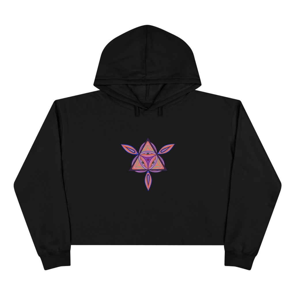 Boho Heart Mandala Crop Hoodie — Psychedelic Floral Tribal Graphic  #chpf3