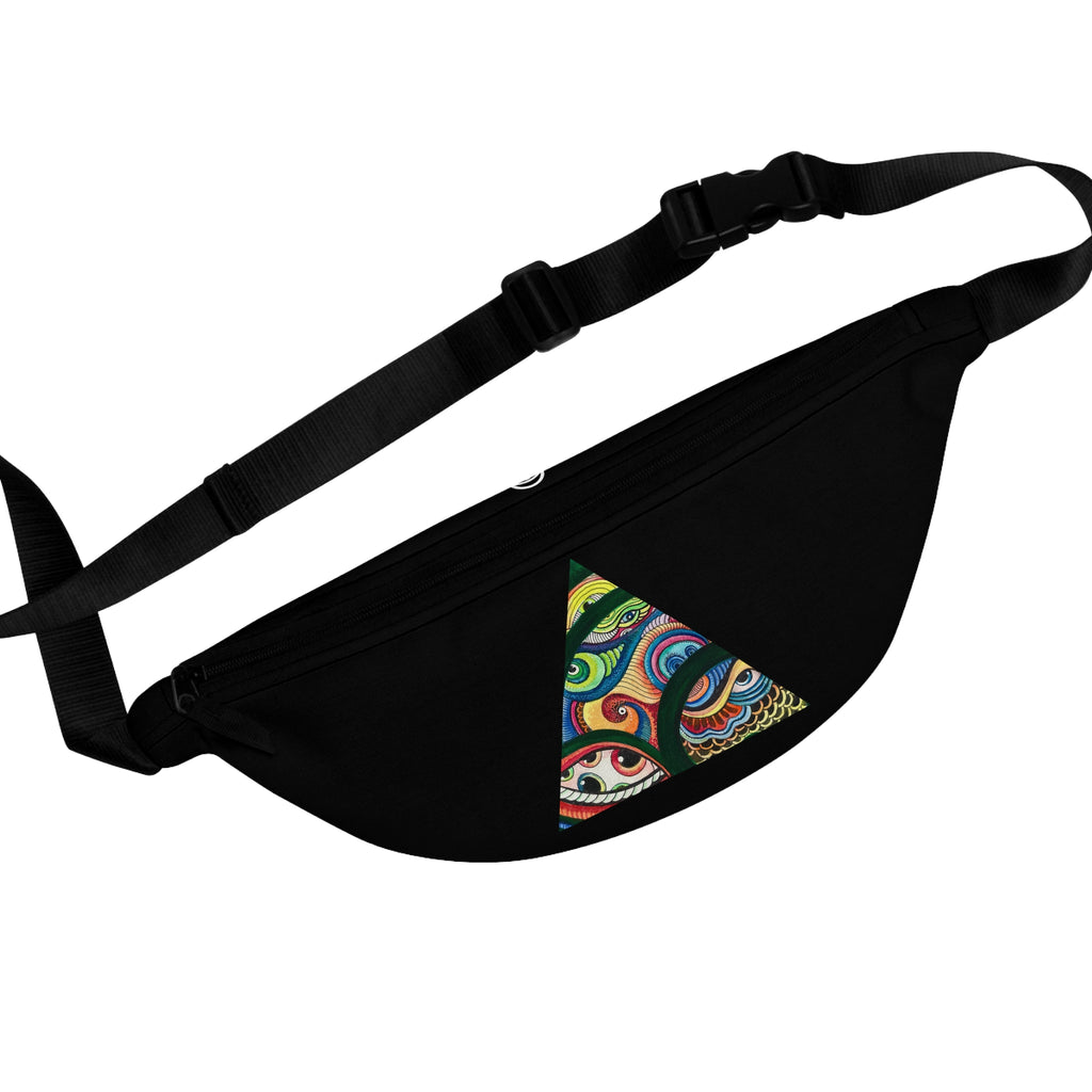 Fanny Pack — Colorful Psychedelic Triangle Art Waist Bag #d85