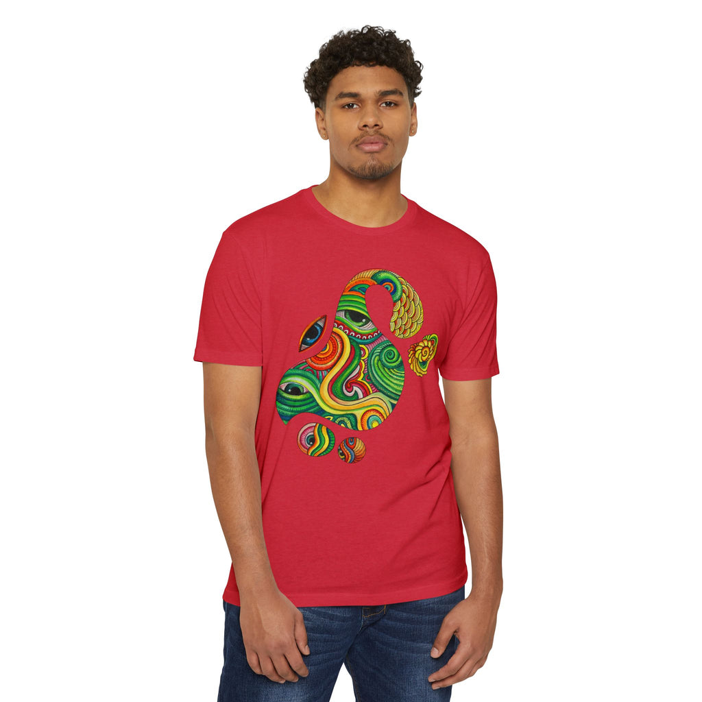 Psychedelic Swirl T-Shirt — Colorful Abstract Ampersand & Star Graphic #ga975
