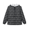 Wave Pattern Windbreaker Jacket — Monochrome Swirl All-Over Print #x7539