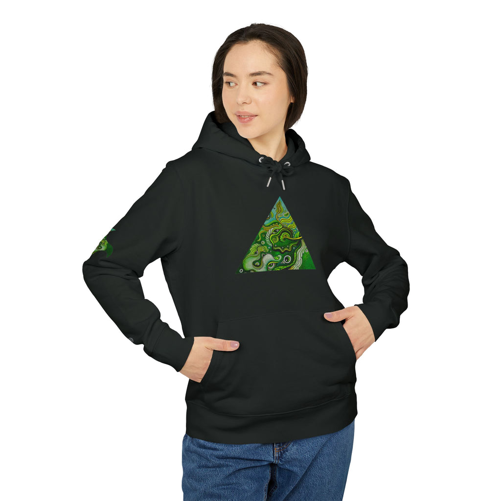 Green Geometric Nature Hoodie — Triangle Diamond Forest Graphic #iyf874322