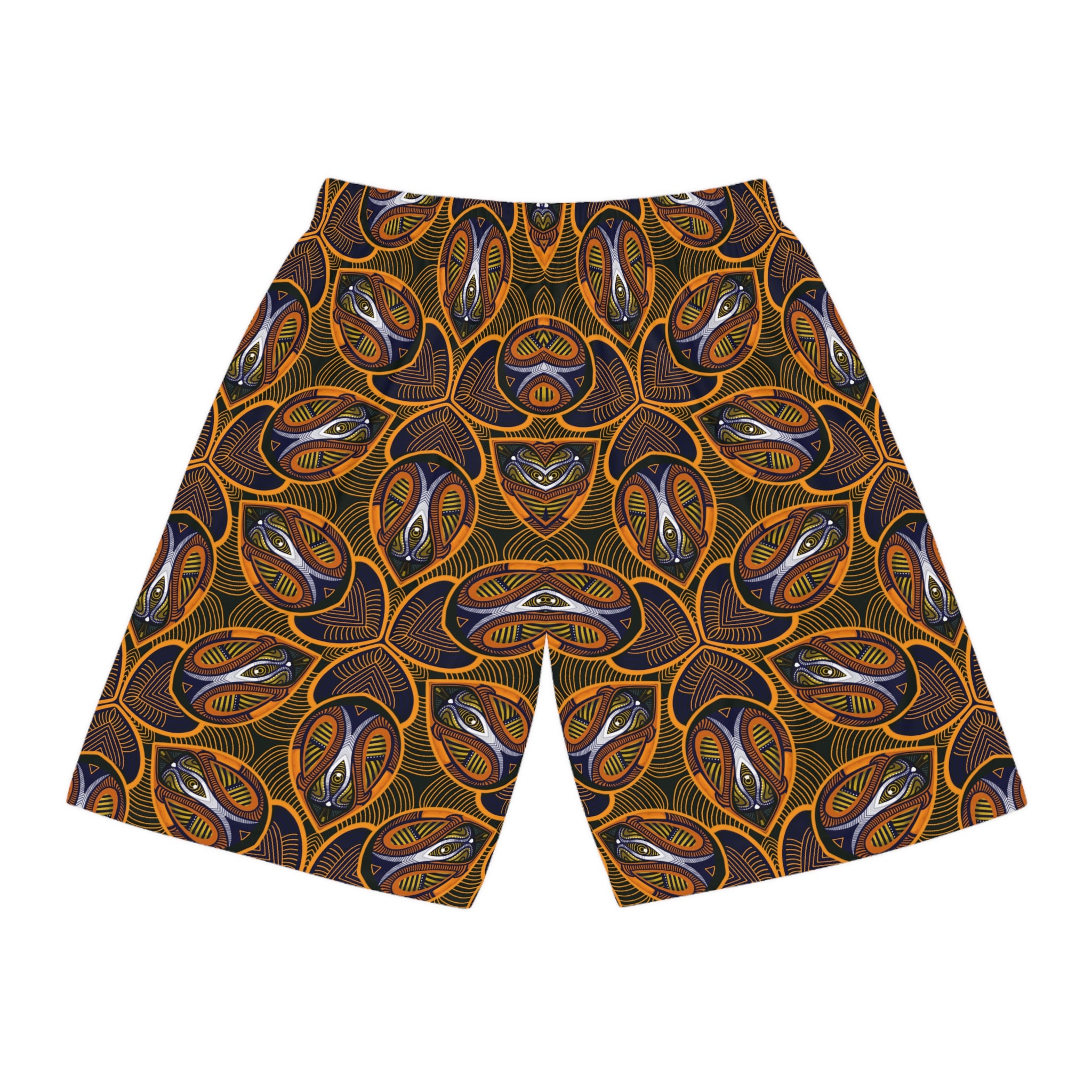 Ethnic Pattern Basketball Shorts – Retro Tribal All-Over Print #8k8833