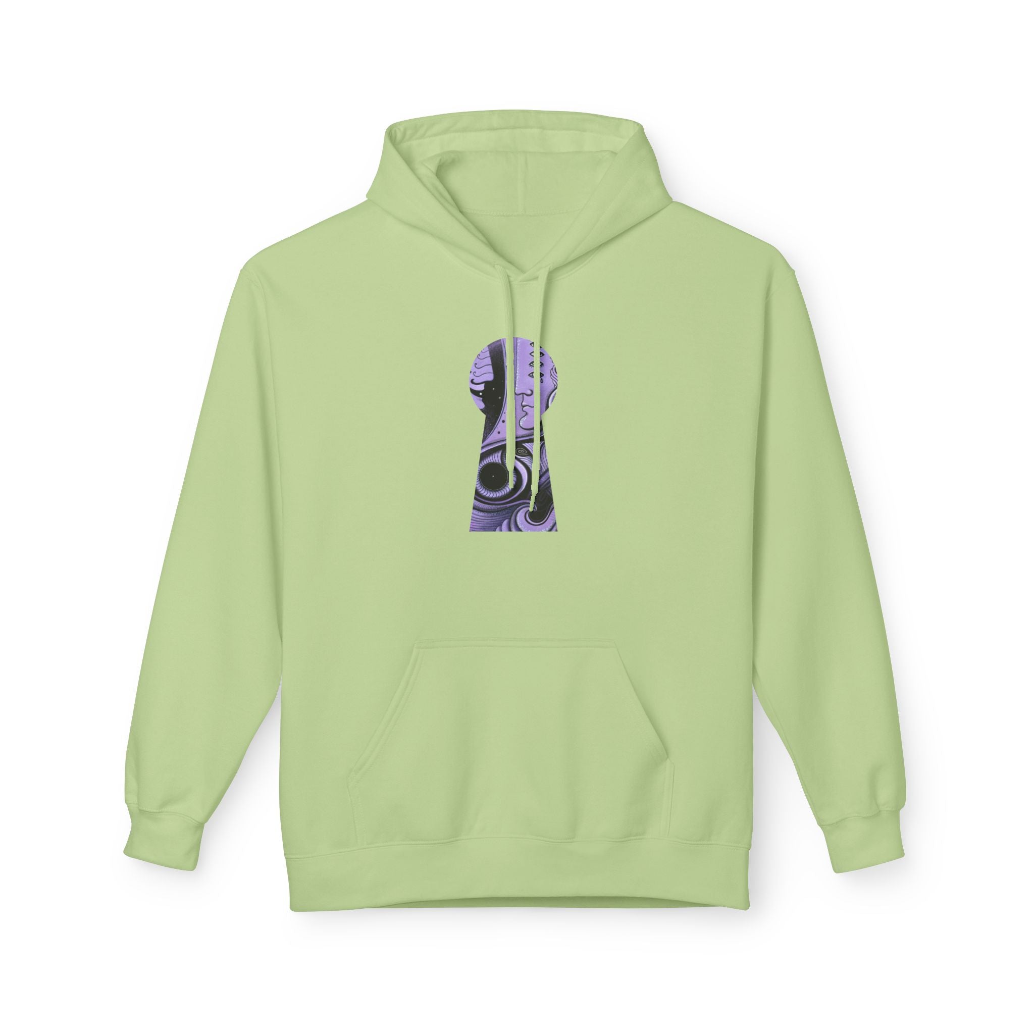 Purple Psychedelic Guitar Art Hoodie | Keyhole Front, Circular Back Design