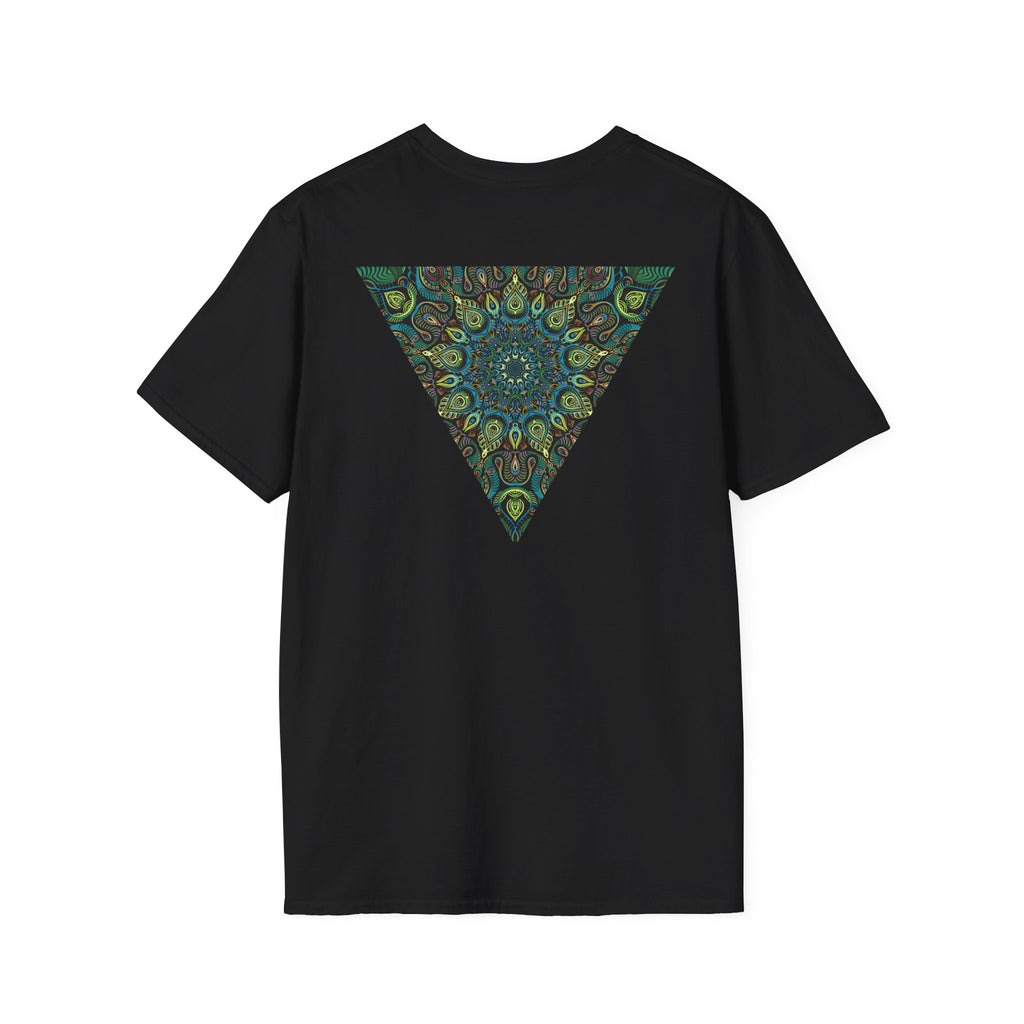 Green Mandala Triangle T-Shirt – Psychedelic Geometric Art Tee # kh9732