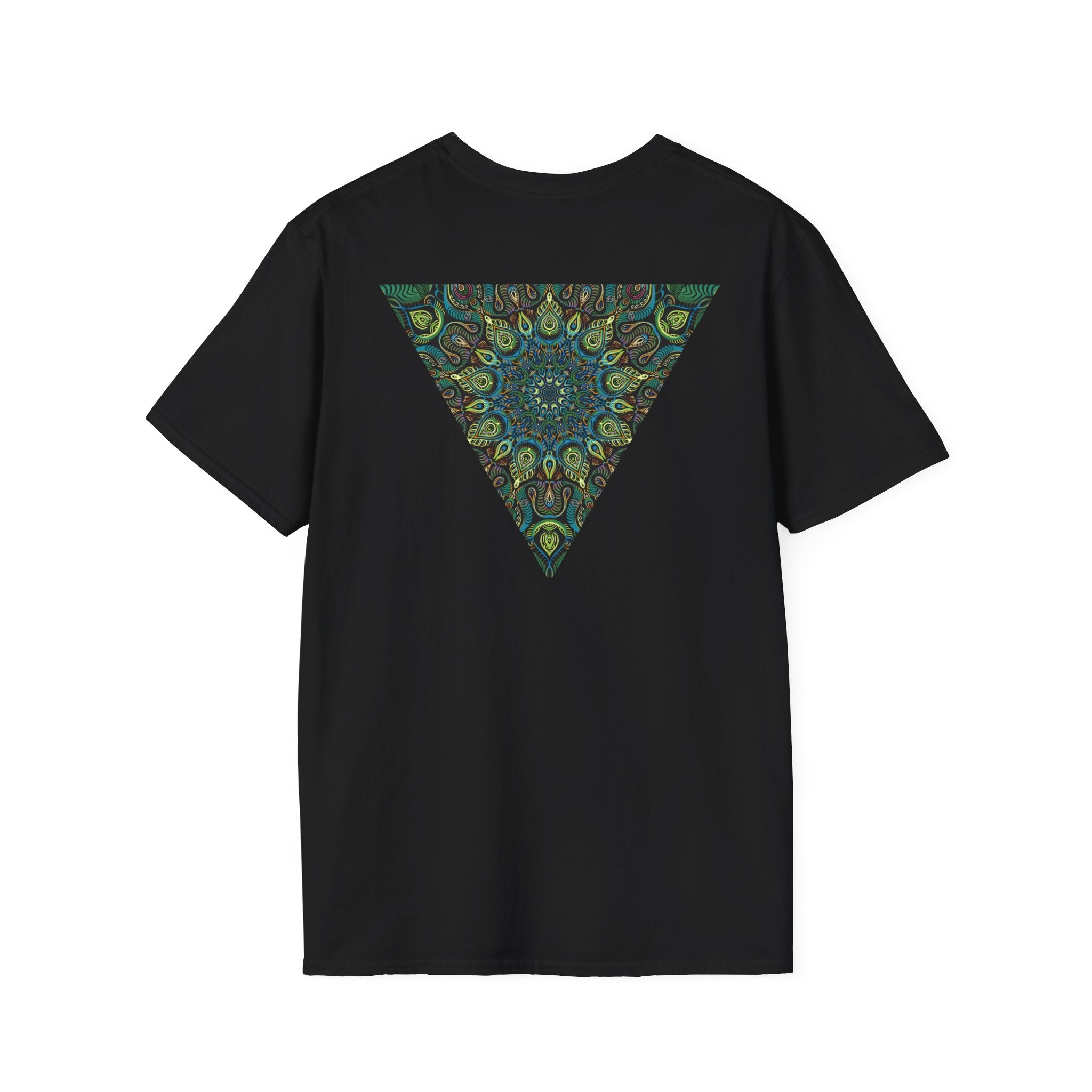 Green Mandala Triangle T-Shirt – Psychedelic Geometric Art Tee # kh9732