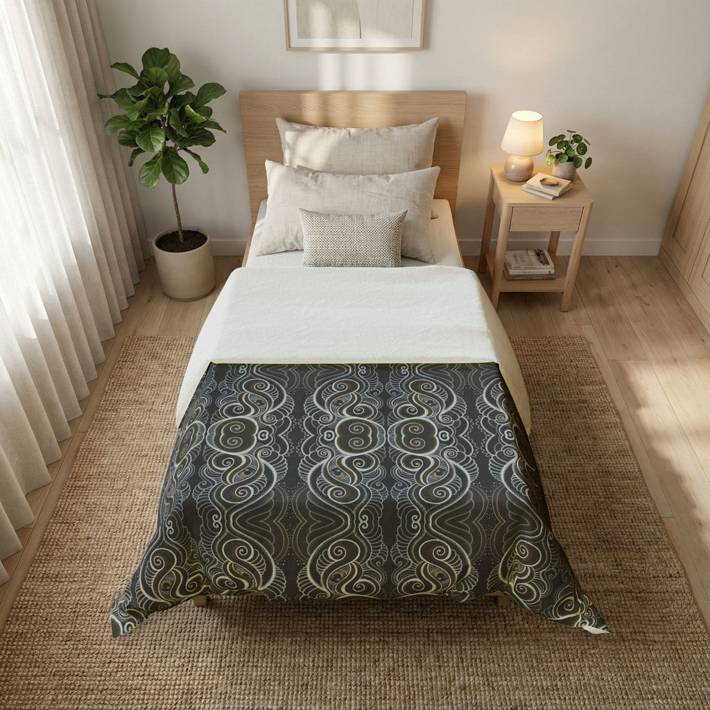 Duvet Cover — Dark Ornate Celtic Knot Pattern Cotton Duvet #j2321