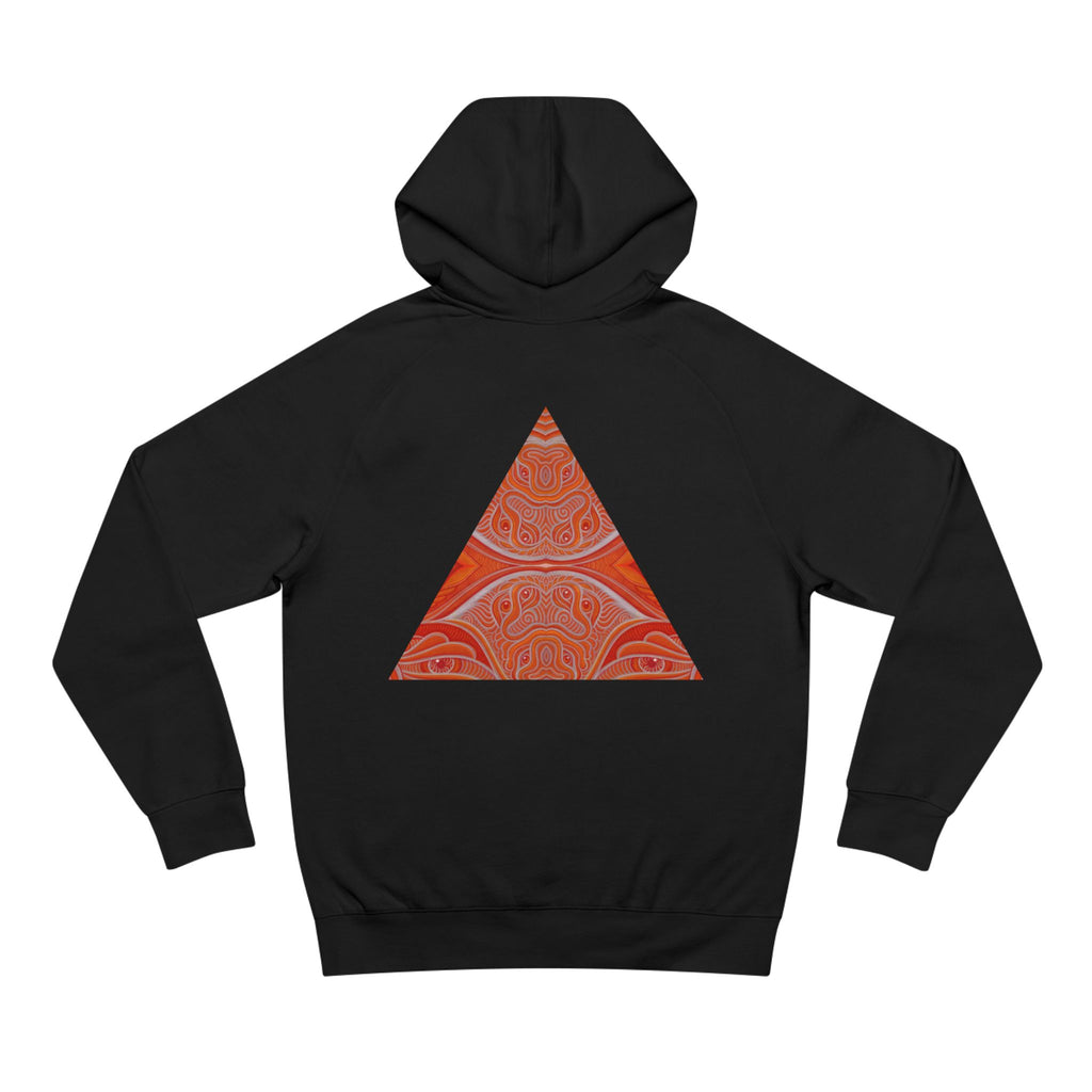 Keyhole & Diamond Pattern Hoodie — Abstract Red Paisley Graphic #yh099879