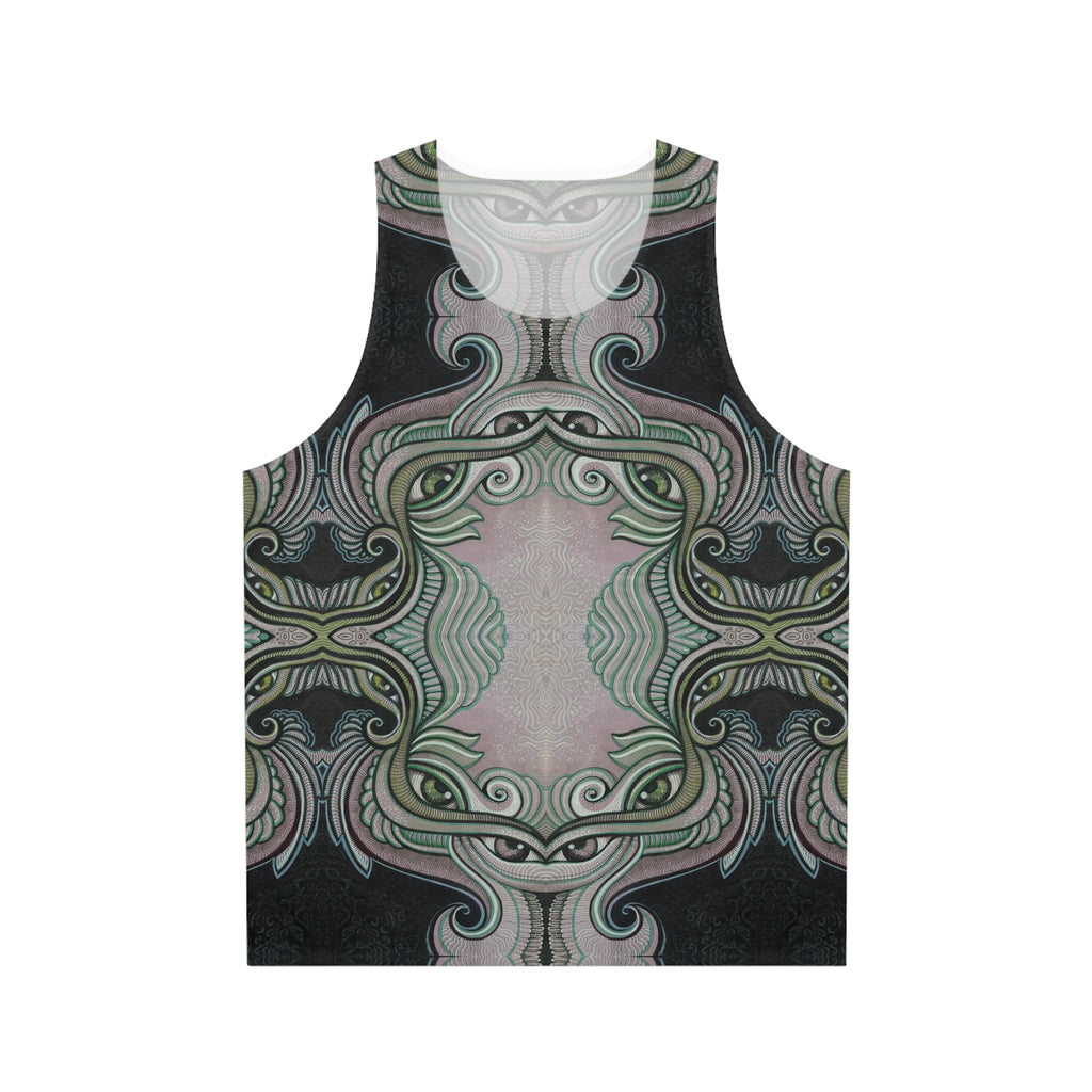 All-Over Print Tank Top — Pastel Tribal Mandala Symmetry #f34789