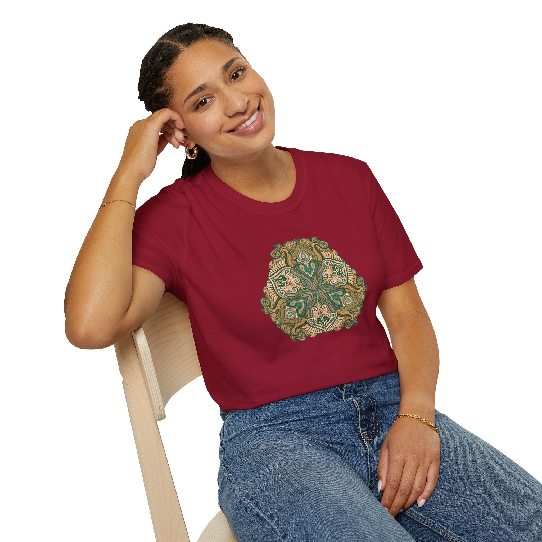 Green Celtic Knot Mandala T-Shirt | Floral Shamrock Pattern