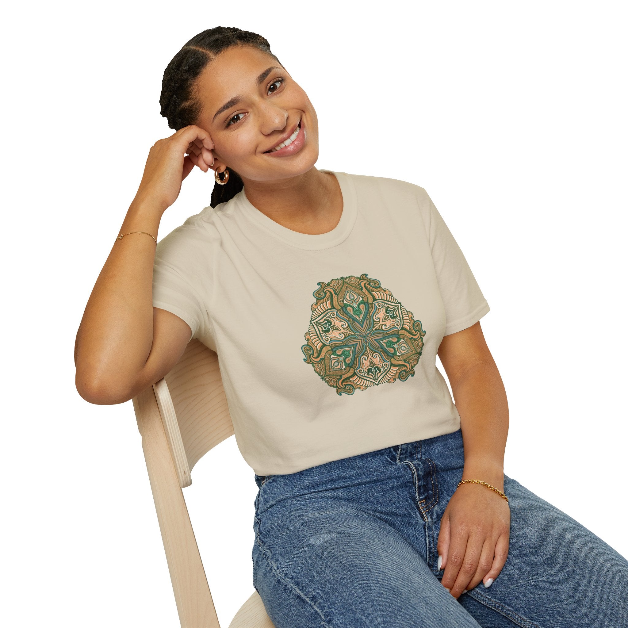 Green Celtic Knot Mandala T-Shirt | Floral Shamrock Pattern