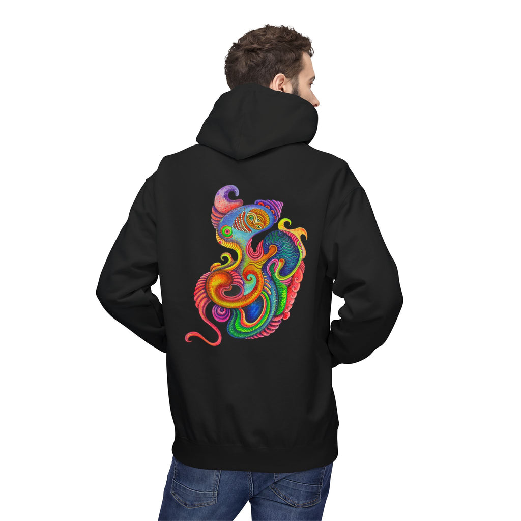 Psychedelic Abstract Snake Hoodie — Colorful Surreal Art Pullover #ggd76467