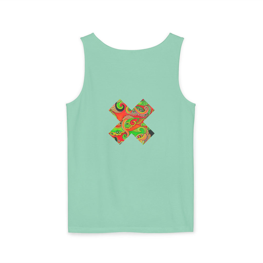 Psychedelic Paisley Cross Tank #t434567