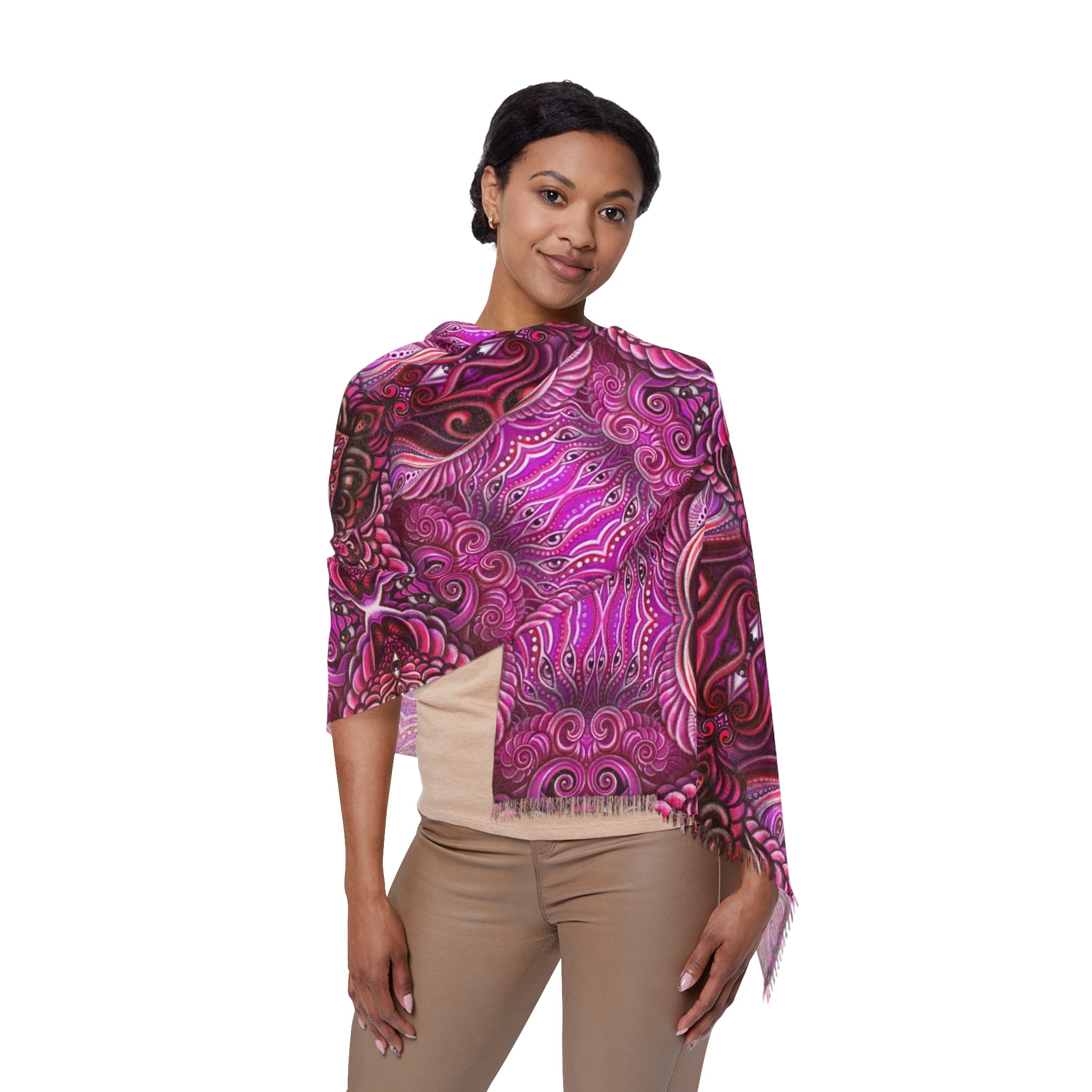 Bohemian Pink Kaleidoscope Light Scarf #h763098