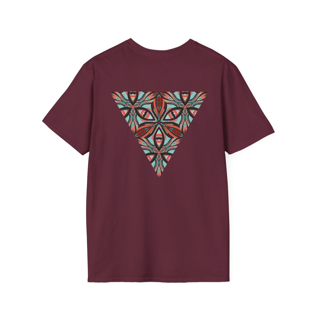 Geometric Tribal Pattern T-Shirt | Kaleidoscope Triangle Eye Motif