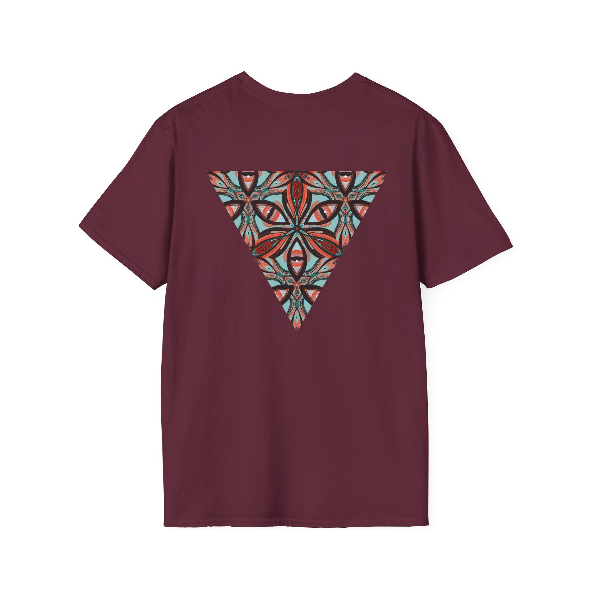 Geometric Tribal Pattern T-Shirt | Kaleidoscope Triangle Eye Motif