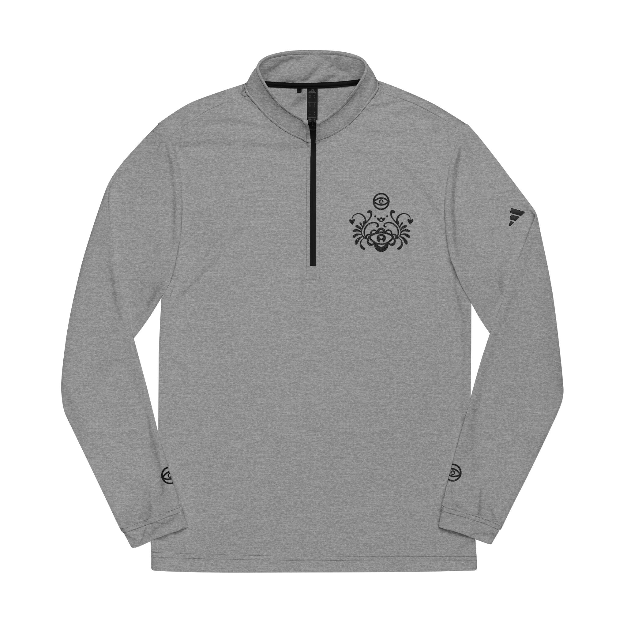 Embroidered Quarter-Zip Pullover — Adidas® Athletic Golf Top #s234513