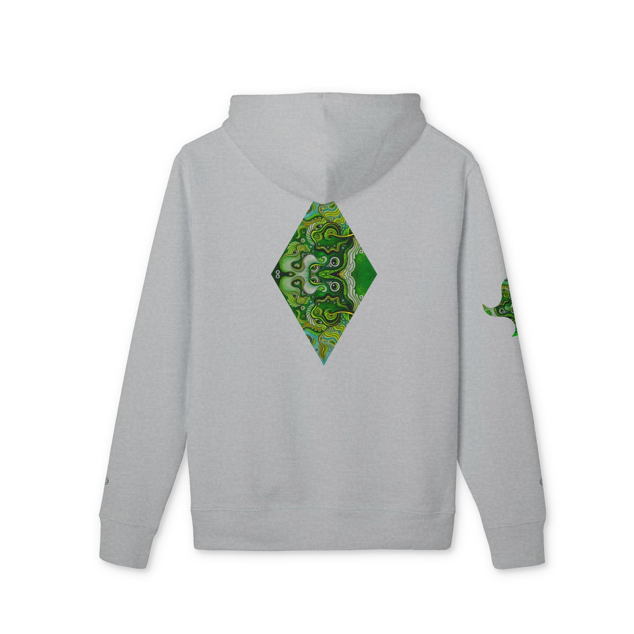 Green Geometric Nature Hoodie — Triangle Diamond Forest Graphic #iyf874322