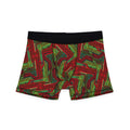 Geometric Red & Green Pattern Boxer Briefs — Men’s Festive Holiday Underwear #b123
