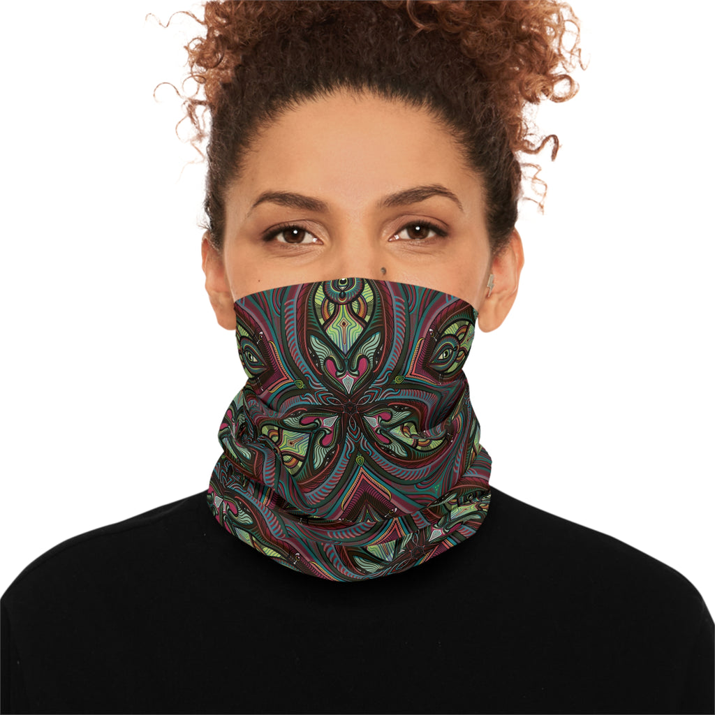 Bohemian Floral Mandala Neck Gaiter — Lightweight Patterned Face Scarf #fg8750
