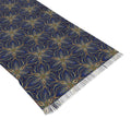 Boho Starburst Lightweight Scarf — Navy & Gold Patterned Wrap #k0987644