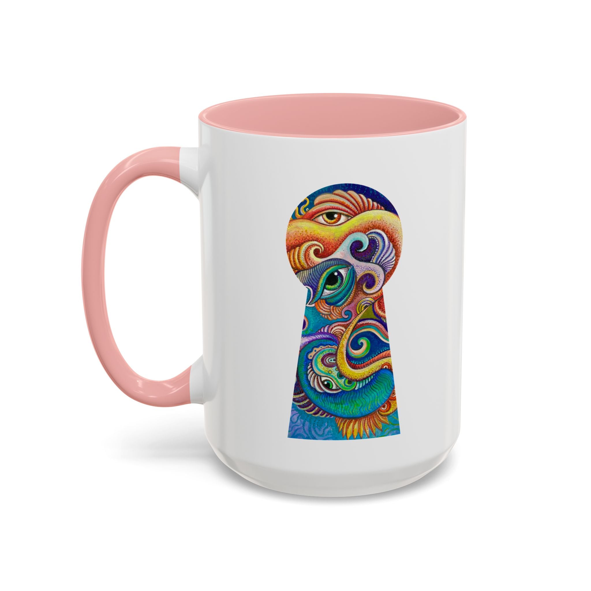 Colorful Abstract Fish Circle Mug | Accent Coffee Mug