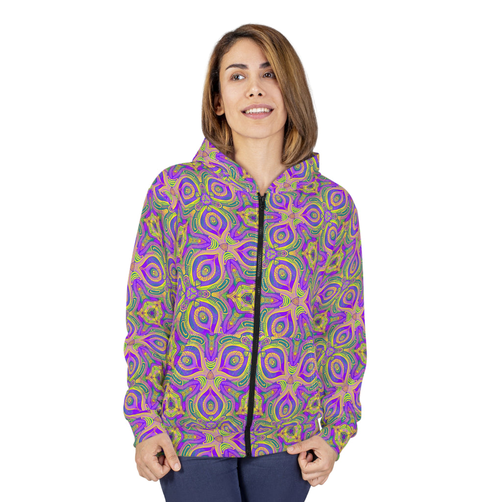 Psychedelic Kaleidoscope Zip Hoodie #f145435